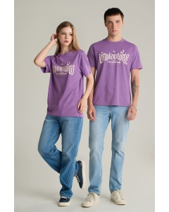 เสื้อยืดแขนสั้นผู้ชาย คอกลม สีม่วง นักท่องเที่ยวแห่งประเทศไทย