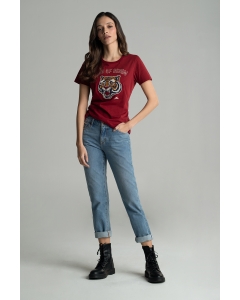 กางเกงยีนส์ผู้หญิง ทรงบอยเฟรนด์ ริมแดง (Selvedge Jeans) สียีนส์ Limited