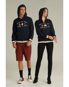 เสื้อกันหนาว มีฮู้ด Unisex สีกรมท่า