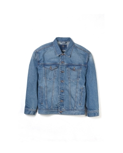 เสื้อแจ็คเก็ตยีนส์ ผู้ชาย ทรง Oversize สียีนส์ฟอก
