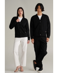 เสื้อคาดิแกน Unisex แขนยาว สีดำ
