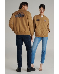 เสื้อแจ็คเก็ตบอมเบอร์ Unisex แขนยาว สีกากี