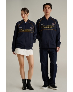 เสื้อแจ็คเก็ตบอมเบอร์ Unisex แขนยาว สีกรมท่า