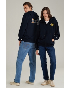 Mc JEANS x KAIHUAROR เสื้อกันหนาว ฮู้ดดี้ Unisex สีกรมท่า