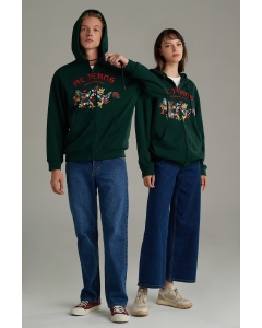 เสื้อกันหนาว ฮู้ดดี้ Unisex แขนยาว สีเขียว