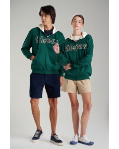 เสื้อกันหนาว ฮู้ดดี้ Unisex แขนยาว สีเขียวหัวเป็ด