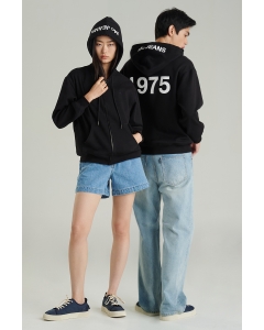 เสื้อกันหนาว ฮู้ดดี้ Unisex แขนยาว สีดำ