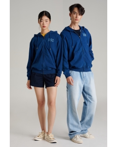 เสื้อกันหนาว ฮู้ดดี้ Unisex แขนยาว สีกรมท่า