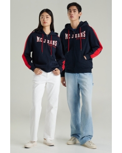 เสื้อกันหนาว ฮู้ดดี้ Unisex แขนยาว สีกรมท่า