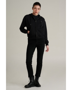 เสื้อกันหนาว ฮู้ดดี้ ผู้หญิงแขนยาว สีดำ