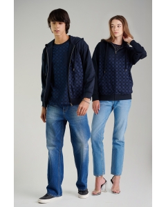 เสื้อกันหนาว ฮู้ดดี้ Unisex แขนยาว สีกรม