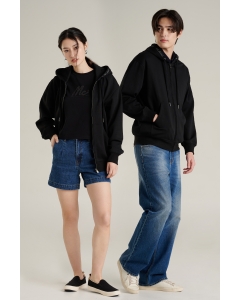 เสื้อกันหนาว ฮู้ดดี้ Unisex แขนยาว สีดำ