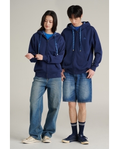 เสื้อกันหนาว ฮู้ดดี้ Unisex แขนยาว สีกรมท่า