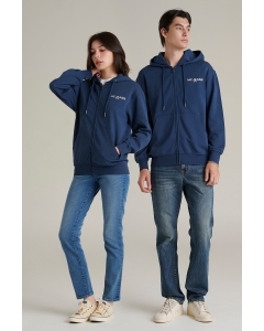 เสื้อกันหนาว ฮู้ดดี้ Unisex แขนยาว สีกรมท่า