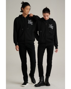 เสื้อกันหนาว ฮู้ดดี้ Unisex แขนยาว สีดำ