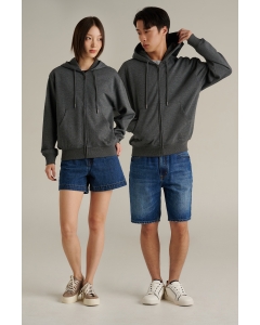 เสื้อกันหนาว ฮู้ดดี้ Unisex แขนยาว สีเทาเข้ม