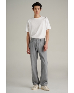 กางเกงยีนส์ผู้ชาย ทรงสะ-เตรท (ทรงกระบอกเล็ก) เอวกลาง