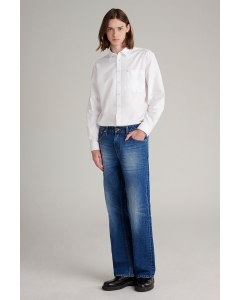 กางเกงยีนส์ผู้ชาย ทรงกระบอกใหญ่ (Relaxed fit) สียีนส์
