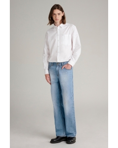 กางเกงยีนส์ผู้ชาย ทรงกระบอกใหญ่ (Relaxed fit) สียีนส์อ่อน