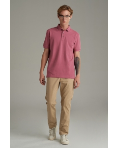 เสื้อโปโลแขนสั้นผู้ชาย สีชมพู