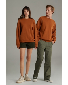 เสื้อกันหนาว สเวตเตอร์ Unisex สีส้มอมน้ำตาล