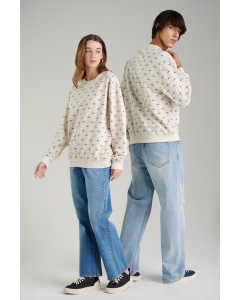 เสื้อสเวตเตอร์ Unisex ทรงเรกูลาร์ (Regular)สีครีมเข้ม