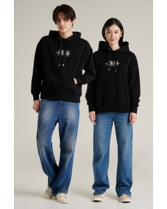 เสื้อสเวตเตอร์ โอเวอร์ไซส์ ผู้ชาย แขนยาว สีดำ