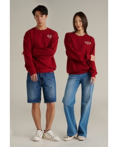 เสื้อสเวตเตอร์ Unisex ทรงเรกูลาร์ (Regular) สีแดง