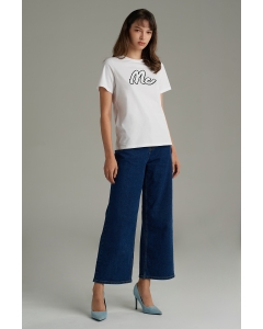 เสื้อยืดผู้หญิง คอกลม สีขาว
