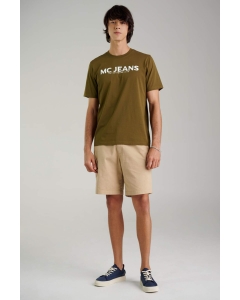 เสื้อยืดแขนสั้นผู้ชาย คอกลม สีเขียวขี้ม้า Online Exclusive