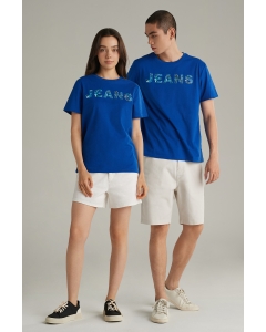 เสื้อยืด Unisex คอกลม สีน้ำเงิน