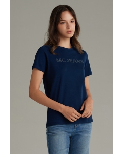 เสื้อยืดผู้หญิง คอกลม สีกรมท่า