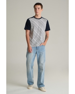 เสื้อยืดแขนสั้นผู้ชาย คอกลม สีขาว