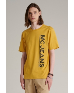 เสื้อยืดแขนสั้นผู้ชาย คอกลม สีเหลือง