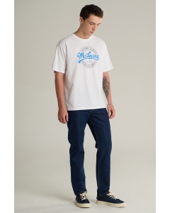 เสื้อยืดแขนสั้นผู้ชาย ทรงโอเวอร์ไซส์ สีขาว