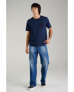 เสื้อยืดแขนสั้นผู้ชาย คอกลม สีกรม