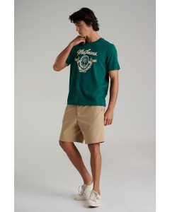 เสื้อยืดแขนสั้นผู้ชาย คอกลม สีเขียว