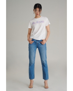 เสื้อยืดแขนสั้นผู้หญิง คอกลม สีขาว