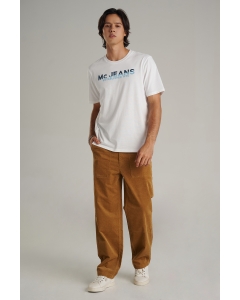เสื้อยืดแขนสั้นผู้ชาย คอกลม สีขาว