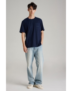เสื้อยืดแขนสั้นผู้ชาย คอกลม สีกรมท่า
