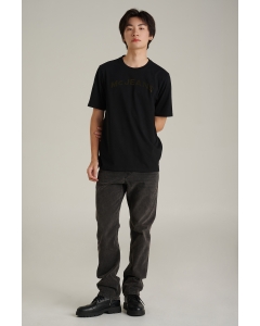 เสื้อยืดแขนสั้นผู้ชาย คอกลม สีเหลืองอ่อน