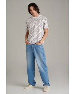 เสื้อยืดแขนสั้นผู้ชาย คอกลม สีขาว