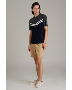 เสื้อยืดแขนสั้นผู้ชาย คอกลม สีกรมท่า