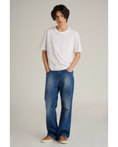 เสื้อยืดแขนสั้นผู้ชาย คอกลม สีขาว