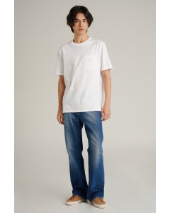 เสื้อยืดแขนสั้นผู้ชาย คอกลม สีขาว
