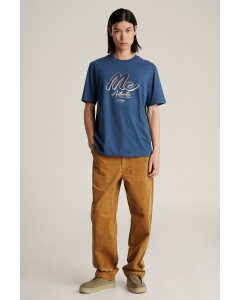 เสื้อยืดแขนสั้นผู้ชาย คอกลม สีเทาอมกรม