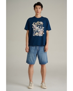 เสื้อยืดแขนสั้นผู้ชาย คอกลม สีกรมท่า