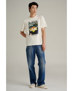 เสื้อยืดแขนสั้นผู้ชาย คอกลม สีอ๊อฟไวท์