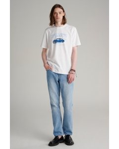 เสื้อยืดแขนสั้นผู้ชาย คอกลม สีขาว