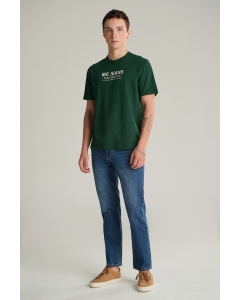 เสื้อยืดแขนสั้นผู้ชาย คอกลม สีเขียว